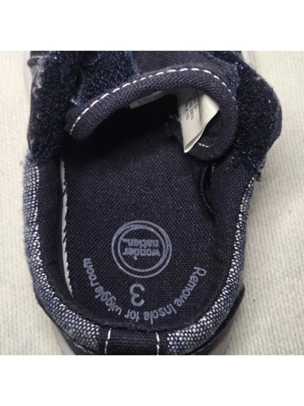 Wonder Nation Infant Baby Boy's Size 3 Black Casual Canvas Sneakers